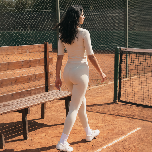 Wholesale Women’s Mid-Sleeve Top & High-Waist Leggings Yoga Set