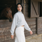 Wholesale Women’s Mock-Neck Boxy Sweatshirt – Relaxed Cotton Blend
