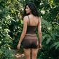 Wholesale Women’s Polka-Dot Racerback Tank & Shorts Yoga Set