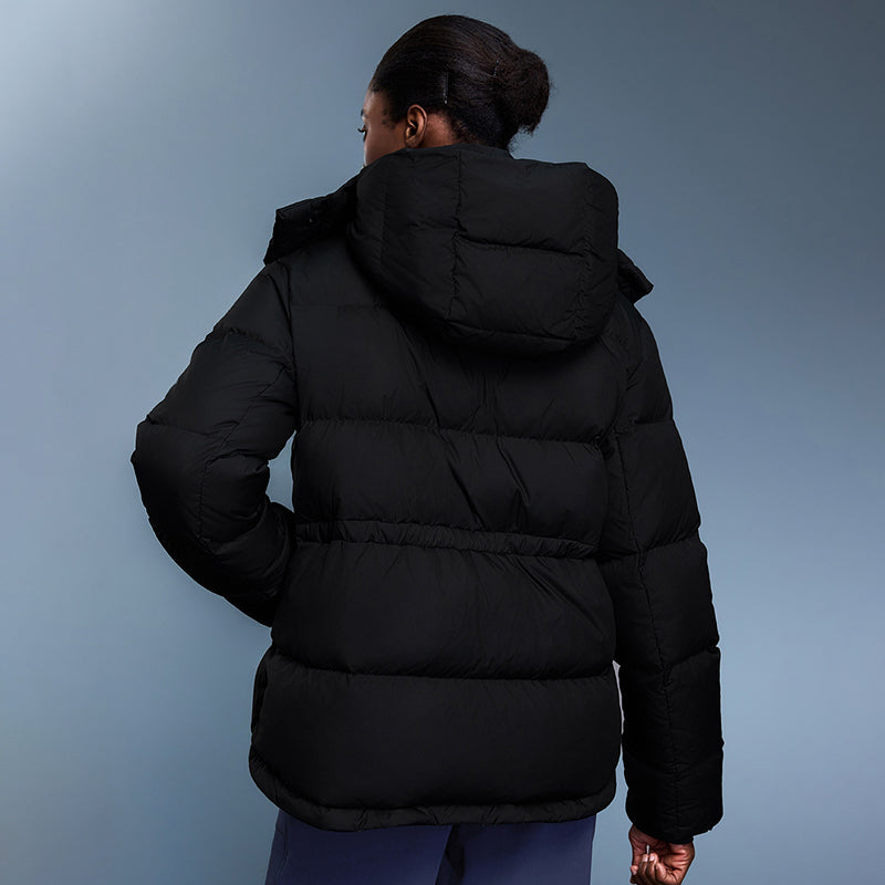 Drawcord-Hood Windproof Down Parka