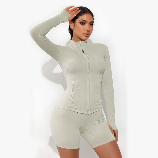 Ringumento Nude Running Fitness Stand Collar Sports Sports y set corto