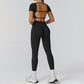 Seamless short sleeve Sports top + High-waisted leggings 2-Piece Set