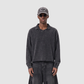 Wholesale Men’s Washed Boxy V-Neck Cotton Sweatshirt