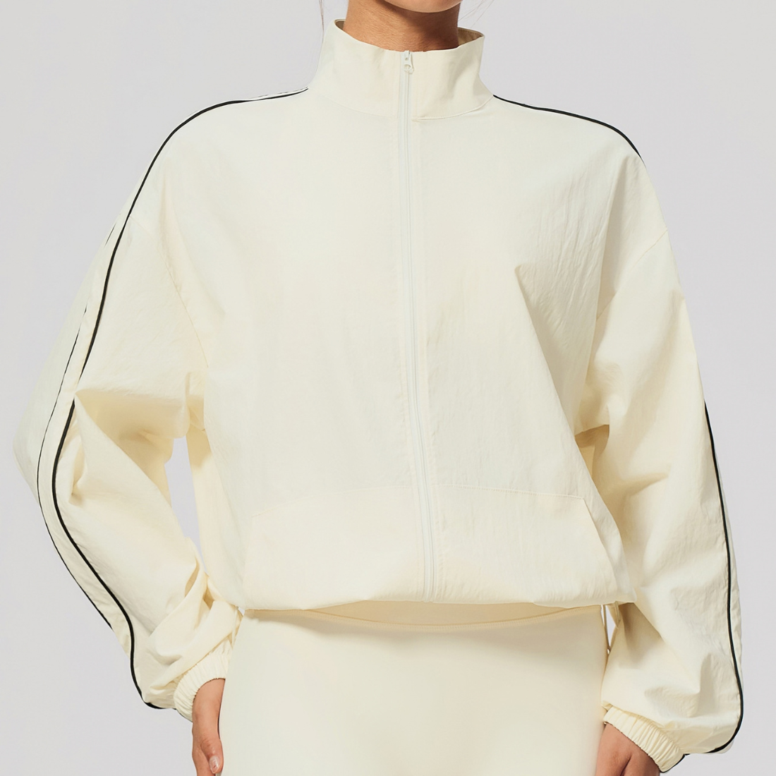 Wholesale Women's Quick drying high elasticity Stand-Collar Zip Sports Jacket