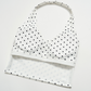 Wholesale Women's Deep V high-elastic polka-dot vest + high-waisted Capri Shorts Set