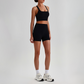 Wholesale Cross-Back Sports Bra & High-Waist Biker Shorts Set – Naked-Feel Quick-Dry Yoga 2-Piece