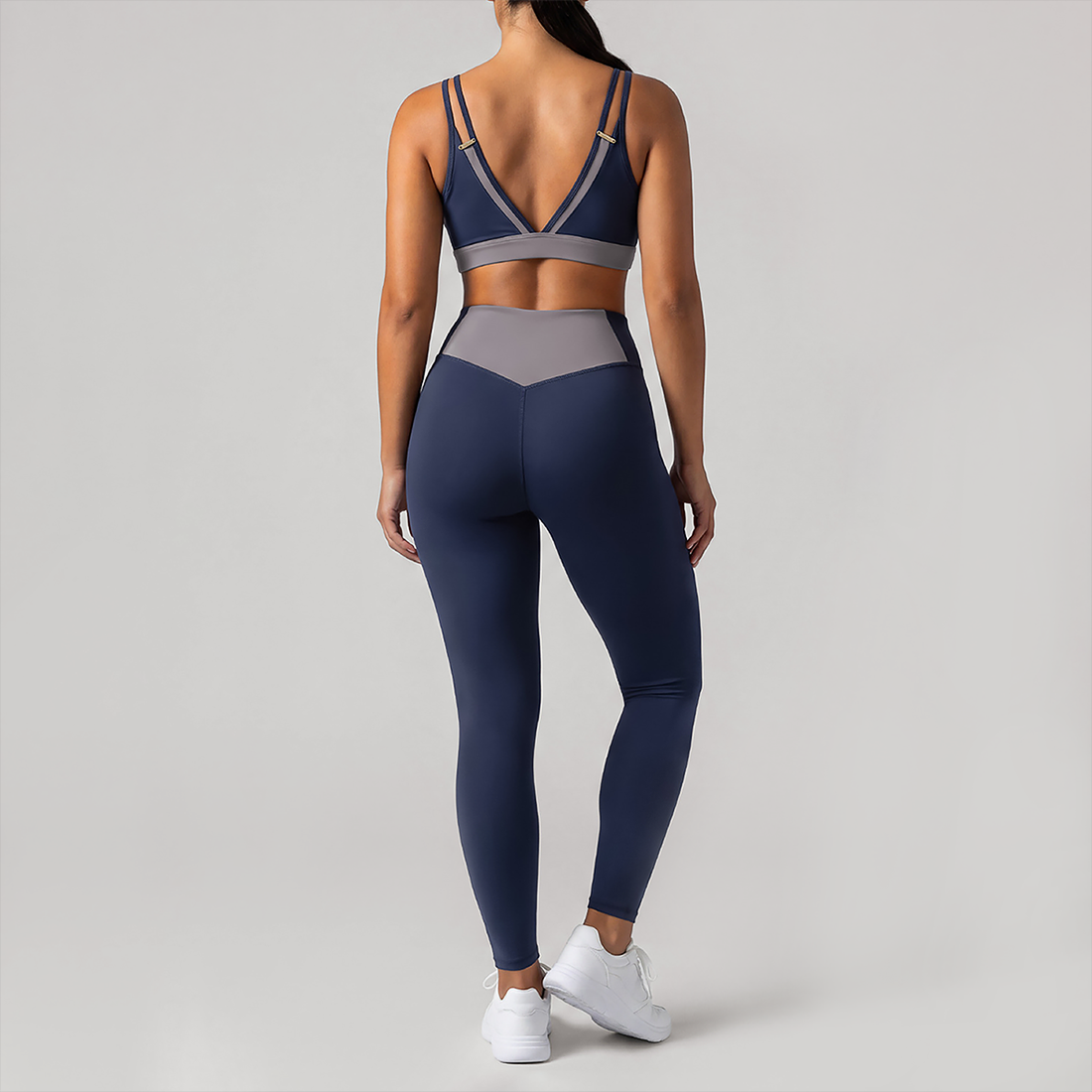 Wholesale Contrast Trim Yoga Set – Bra & Leggings Fitness Set