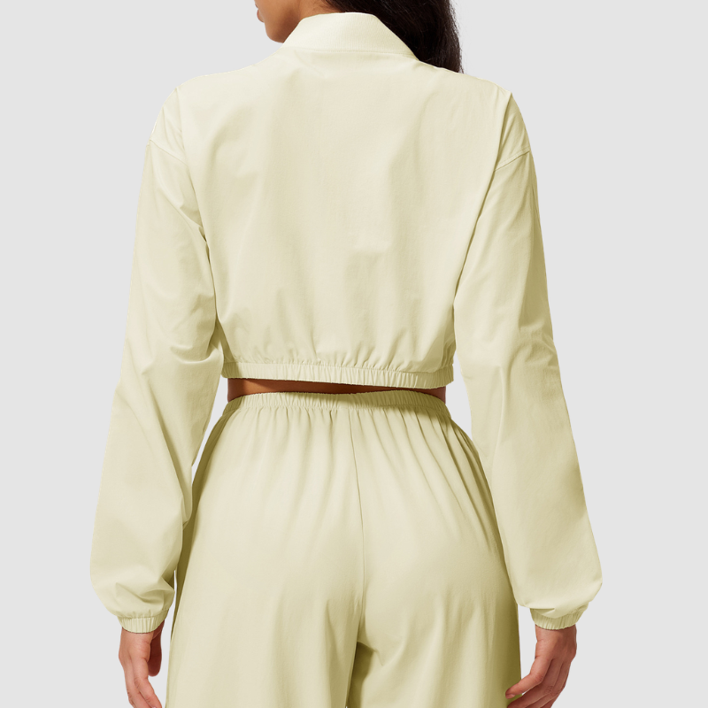 Wholesale Women's UPF50+ Sun-Protection Cropped Zip-Up Jacket – Cool-Touch Stand Collar Athletic Jacket