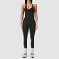 Wholesale Women's Halter Sports Bra & Full-Length Leggings Set – Seamless Peach-Lift Yoga Activewear