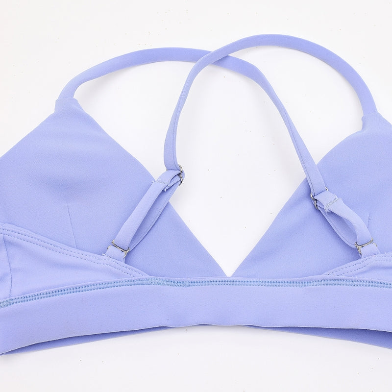 Strap bra + high-waisted shorts 2-piece set