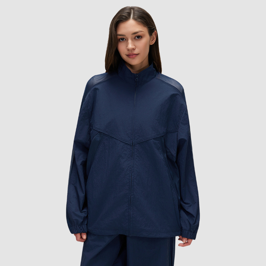 Mesh splicing quick drying loose UV resistant sports jacket