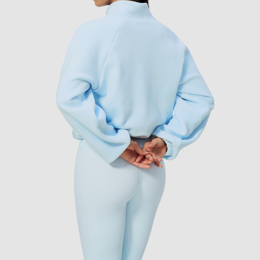 Wholesale Women's Activewear Plush Stand-Collar Zip Cropped Sports Jacket