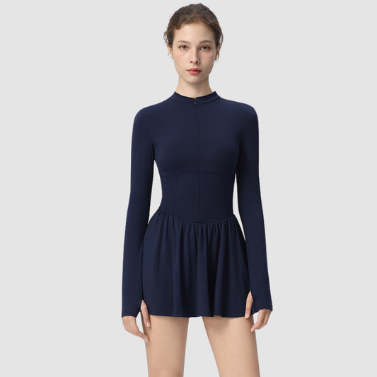 Wholesale Long-Sleeve Slim-Fit Zippered Activewear Skirt | Wonderxfans bulk activewear