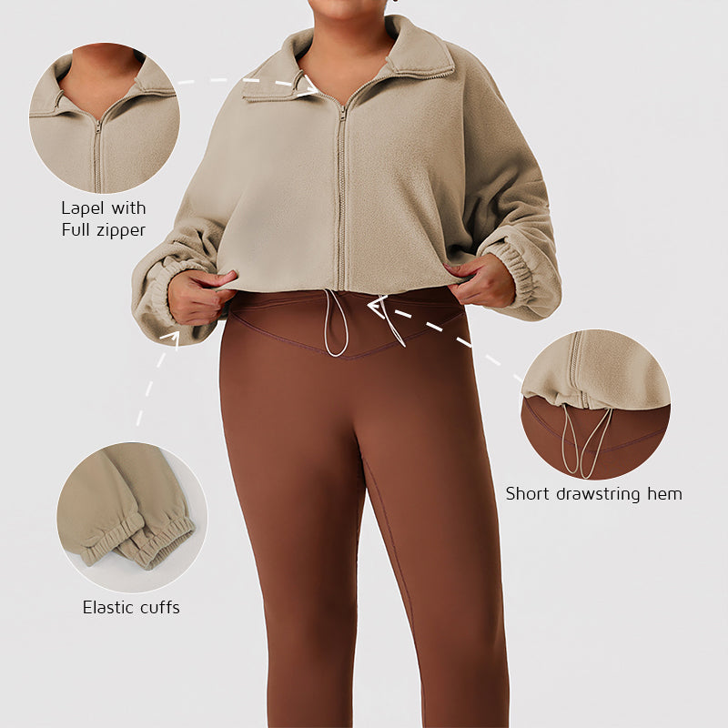 Wholesale plus-size loose-fitting fleece jacket