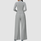 Wholesale Women's Stand-Collar Zip Jacket & Wide-Leg Pants Yoga Set