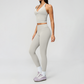 Wholesale Women's Cream-Feel Fleece Deep-V Halter Neck Tank Top & Leggings Set