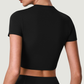 Wholesale Women's Quick-Dry Fitted Short Sleeve Crop Top – Breathable Workout Gym Activewear