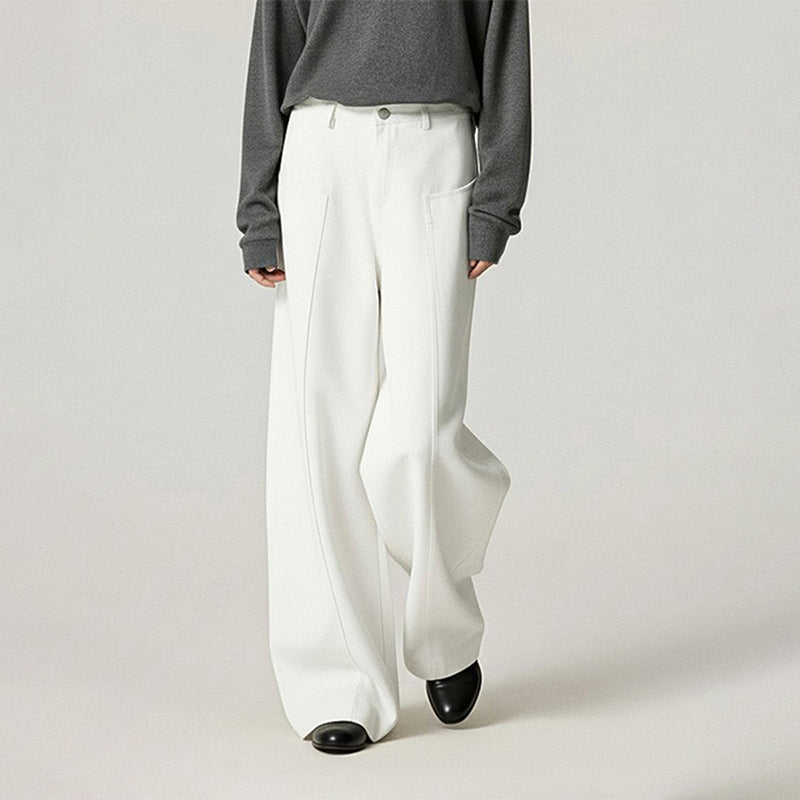 Mid-waisted curved knife pants