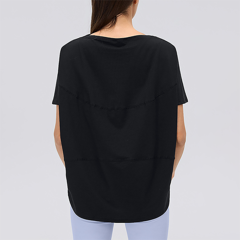 Wholesale Thin Loose Short-Sleeve T-Shirt Yoga Cover-Up
