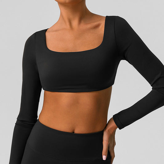 Wholesale Long-sleeved nude fast-drying tight top | Wonderxfans bulk activewear