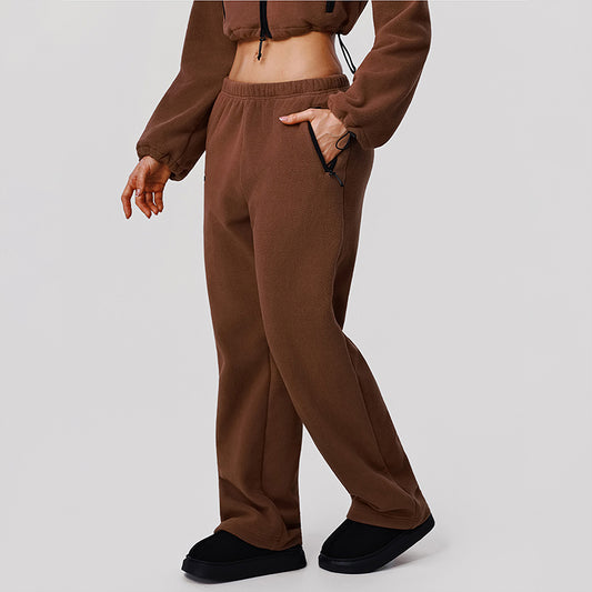 Wholesale fleece wide-leg sweatpants | Wonderxfans bulk activewear