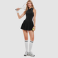 Wholesale Women's Half-Zip Sleeveless Tennis Dress – Anti-Exposure Pleated Sports Dress