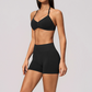 Wholesale Women's Seamless Yoga Set: Halter Open-Back Sports Bra & Shorts – Quick-Dry Lycra w/ Chest Pad