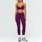 Removable bra pads + high-waisted pleated leggings 2-piece set