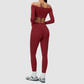 Wholesale Women's One-Shoulder Long-Sleeve Top+Yoga Leggings Set