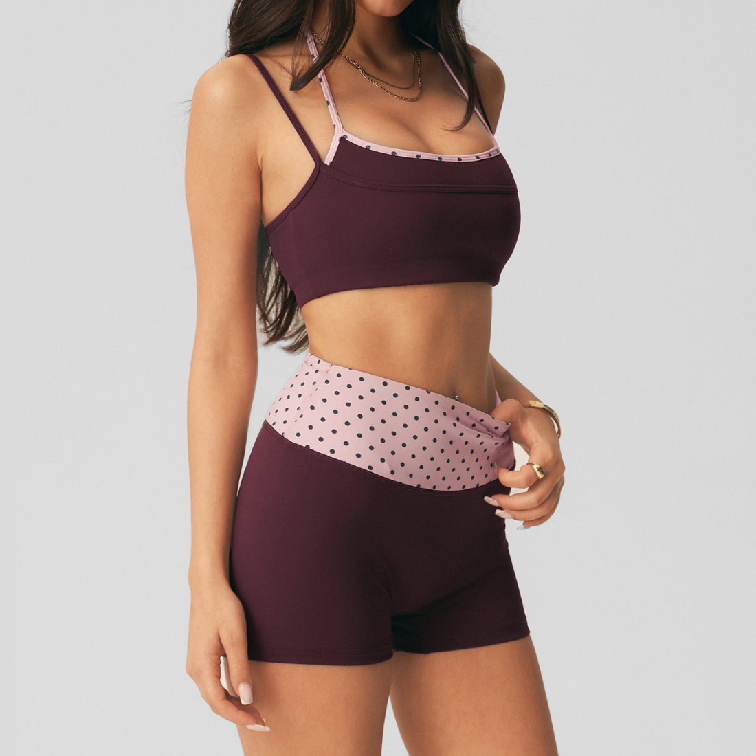 Wholesale Women's Polka Dot Yoga Set – Bra + Fitted Bottoms