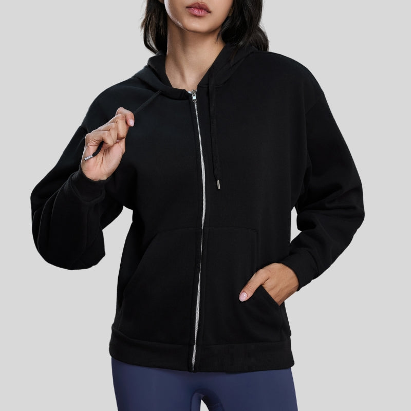 Brushed Fleece Zip Hoodie