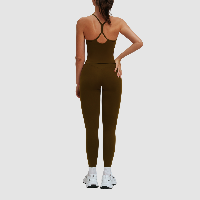 Wholesale yoga tank top with bra pads + leggings