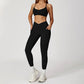Thin Straps Bra + V-Shaped Waistline Leggings 2-Piece Set
