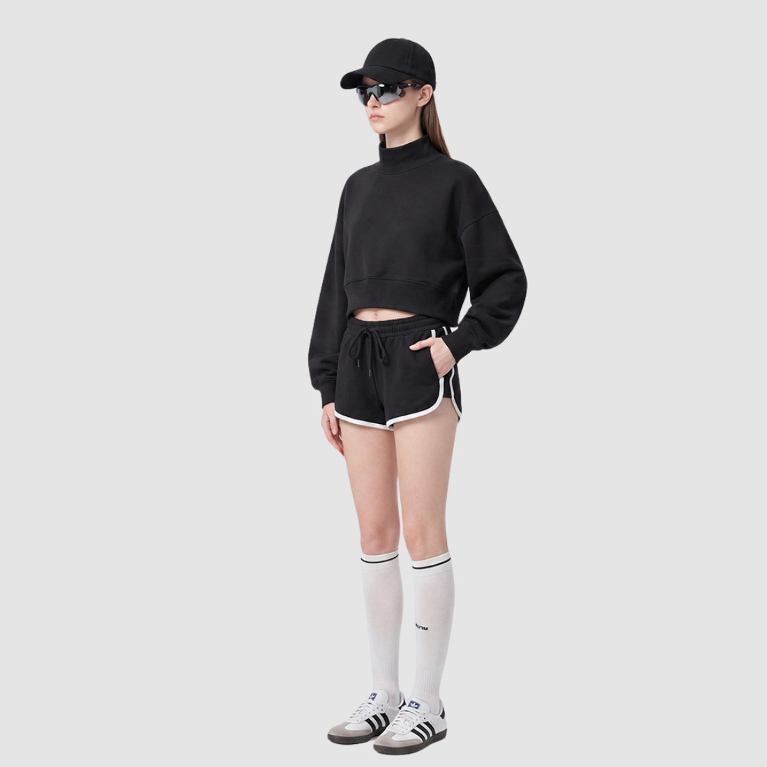 Wholesale Women’s Mock-Neck Boxy Sweatshirt – Relaxed Cotton Blend