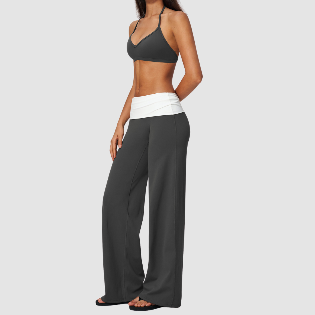 Wholesale Women’s Halter Sports Bra & Wide-Leg Yoga Pants Set