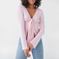 Wholesale Modal-Blend Tie-Front Bow Long-Sleeve Fitted T-Shirt – Elegant Slim-Fit Top