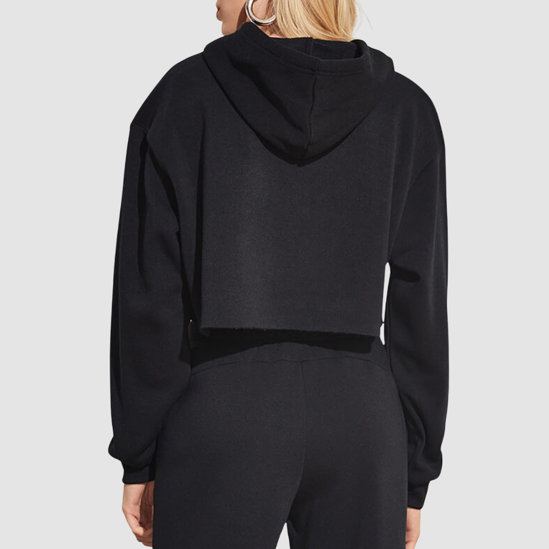 Wholesale Women's Cropped Pullover Hoodie – Loose Distressed Streetwear