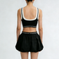 High-Elastic Quick-Dry Beautiful Back Bra + Tennis Skirt 2-Piece Set