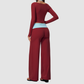 Wholesale Women’s Long-Sleeve Top & Wide-Leg Yoga Pants Set