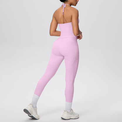 Wholesale backless tank top + pocket leggings