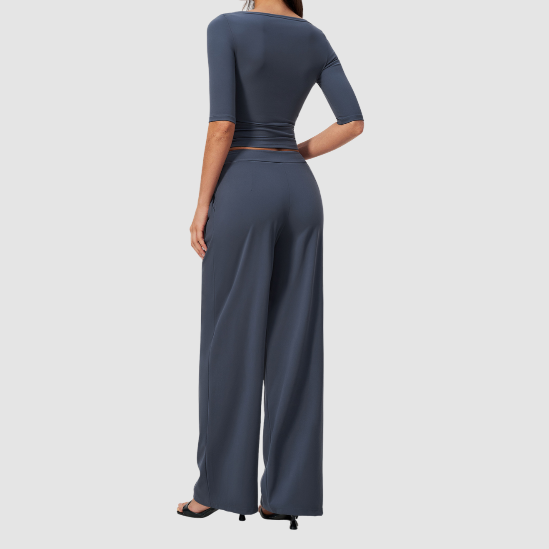Wholesale Women’s Mid-Sleeve Top & Long Pants Yoga Set