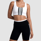 Wholesale Women's Contrast Sports Top & High-Waist Yoga Shorts Set