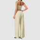 Wholesale Women's Stripe Tank Top & High-Waist Tummy Control Wide-Leg Pants