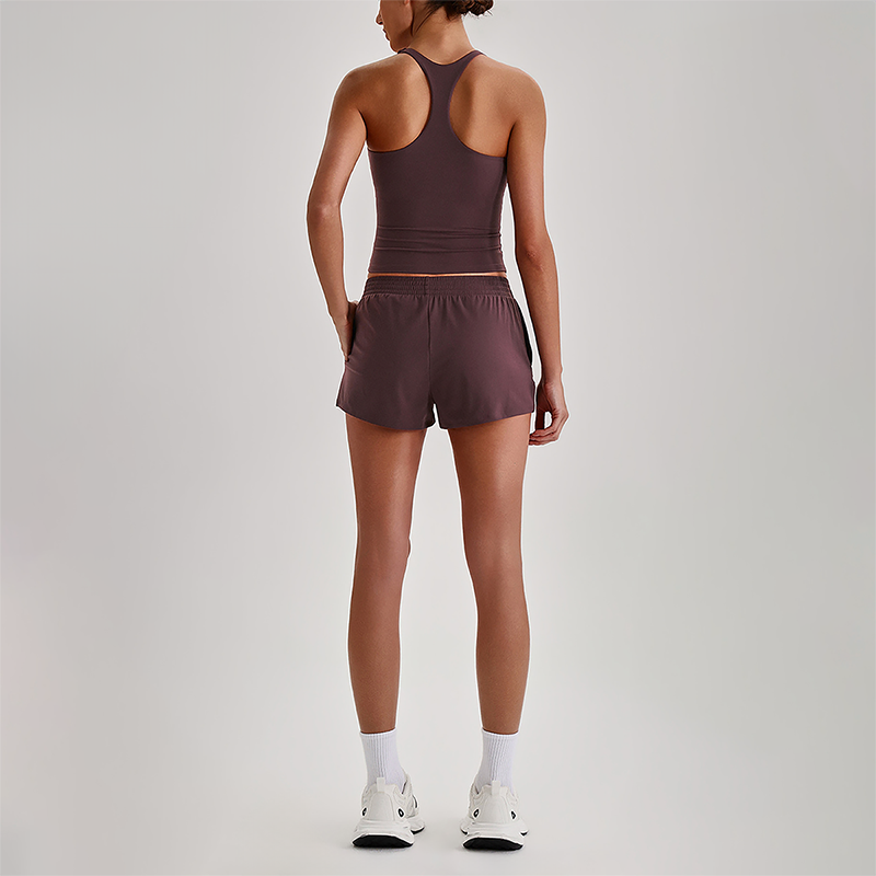 Wholesale Naked-Feel Racerback Sports Bra & High-Waist Biker Shorts Set – Sculpting Yoga 2-Piece