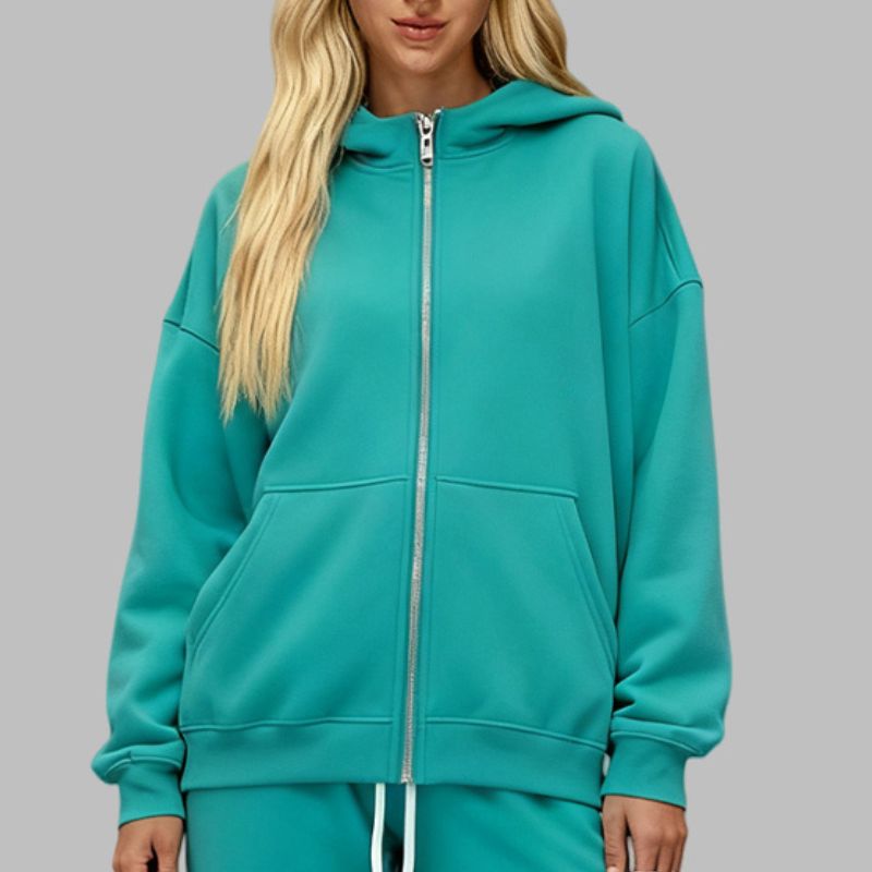 Two-Way Zip Fleece Hoodie