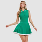 Wholesale Women's Color-Block POLO Collar Sleeveless Pleated Tennis Dress – Anti-Exposure Sports Dress