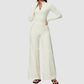 Wholesale Women's Zip-UP Long-Sleeve Wide-leg Yoga Overalls Bodysuit