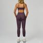 Seamless thin straps Sports Bra + High-waisted leggings 2-Piece Set