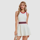 Wholesale Women's Open-Back Color-Block Sleeveless Tennis Dress – Anti-Exposure Sporty Dress
