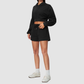 Wholesale Women's Relaxed Fleece-Lined  Zip Up Hoodie & Sweat Shorts Set